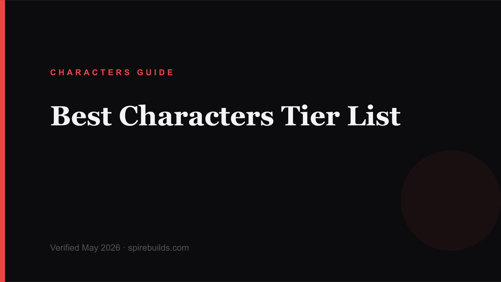 Best Characters Tier List